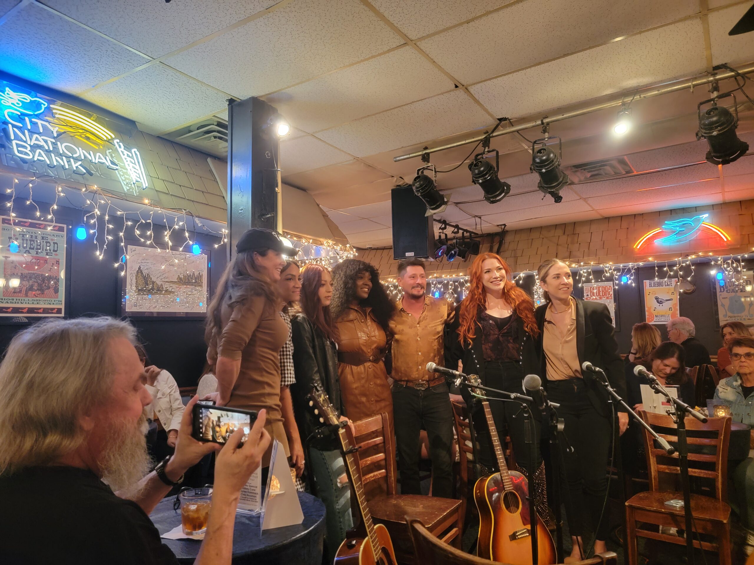 A group of musicions at the Bluebird cafe