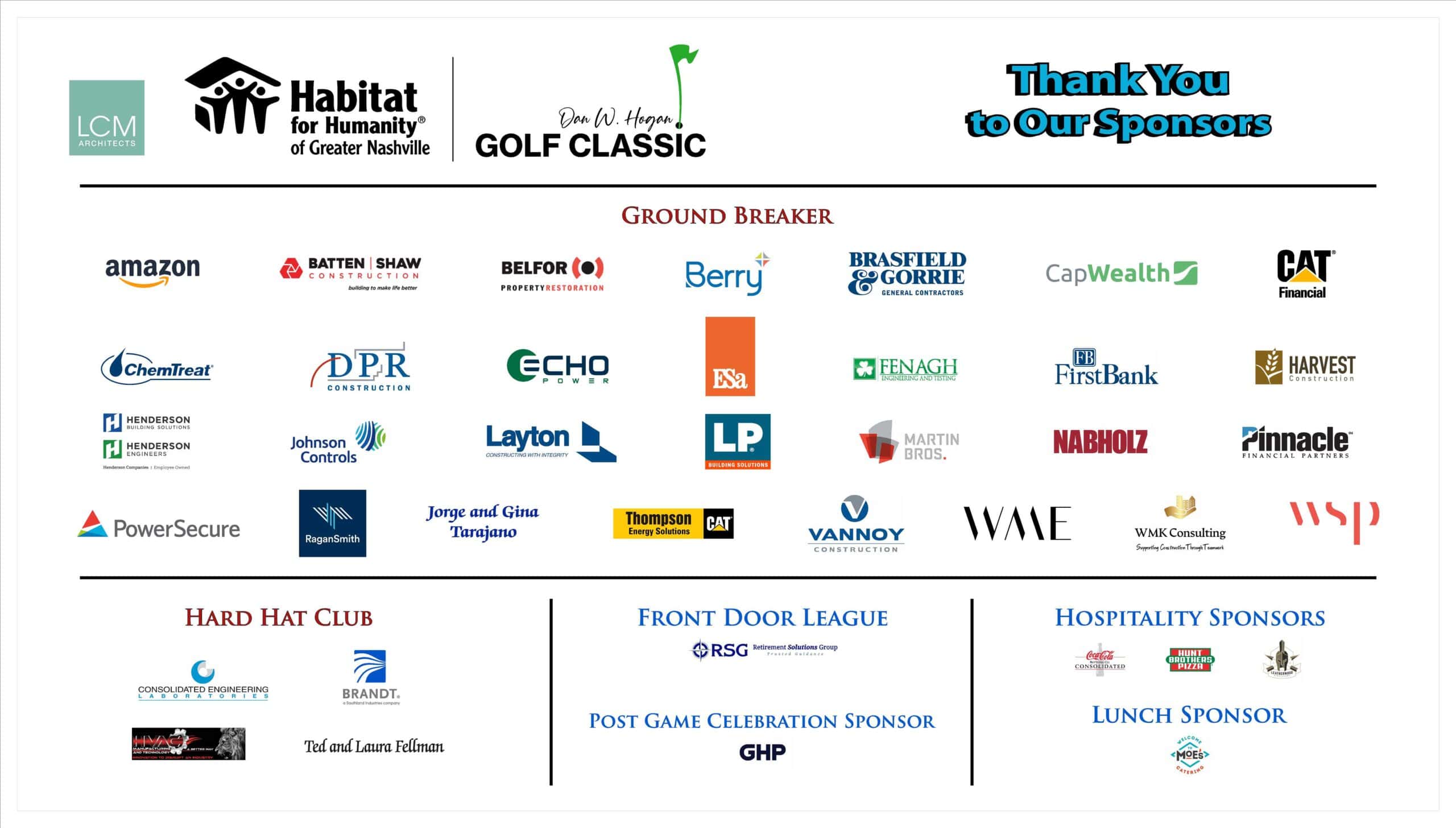 Thank you golf sponsors!