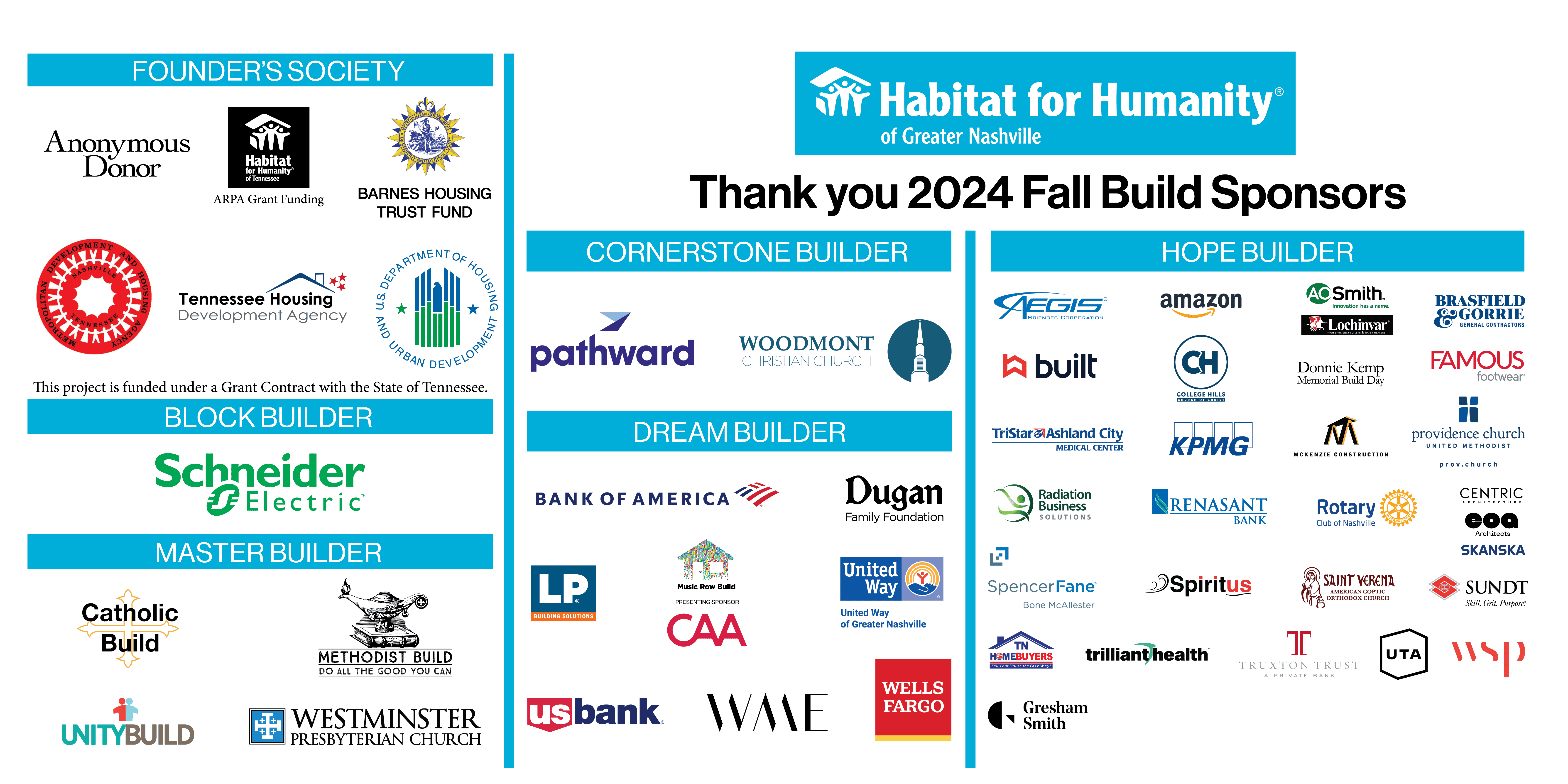 2024 Fall Build House Sponsors