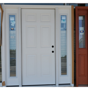 69.5 New White Exterior Entry Door with Sidelights