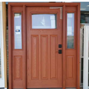 64.5 inches Wood Entry Door with Sidelights