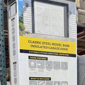 Classic Steel Insulated Garage Door – Model 9100 (8’ x 7’)