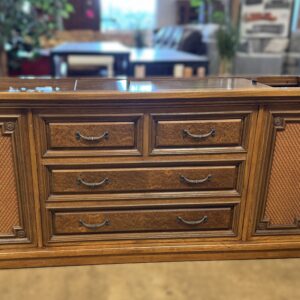Vintage Stereo Console Cabinet with Turntable & Radio