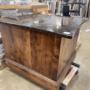 Granite Top Kitchen Island / Bar with Wood Base