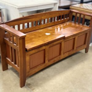 Mission-Style Wood Storage Bench with Lift-Top