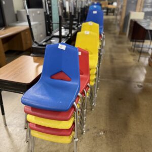 Stackable Plastic Classroom Chairs – Set of Assorted Colors