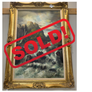 Framed Landscape Artwork with Ornate Gold Frame