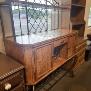 Wine Bar / Server Cabinet with Metal Rack