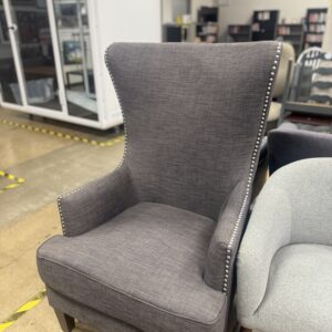 Modern Gray Wingback Accent Chair