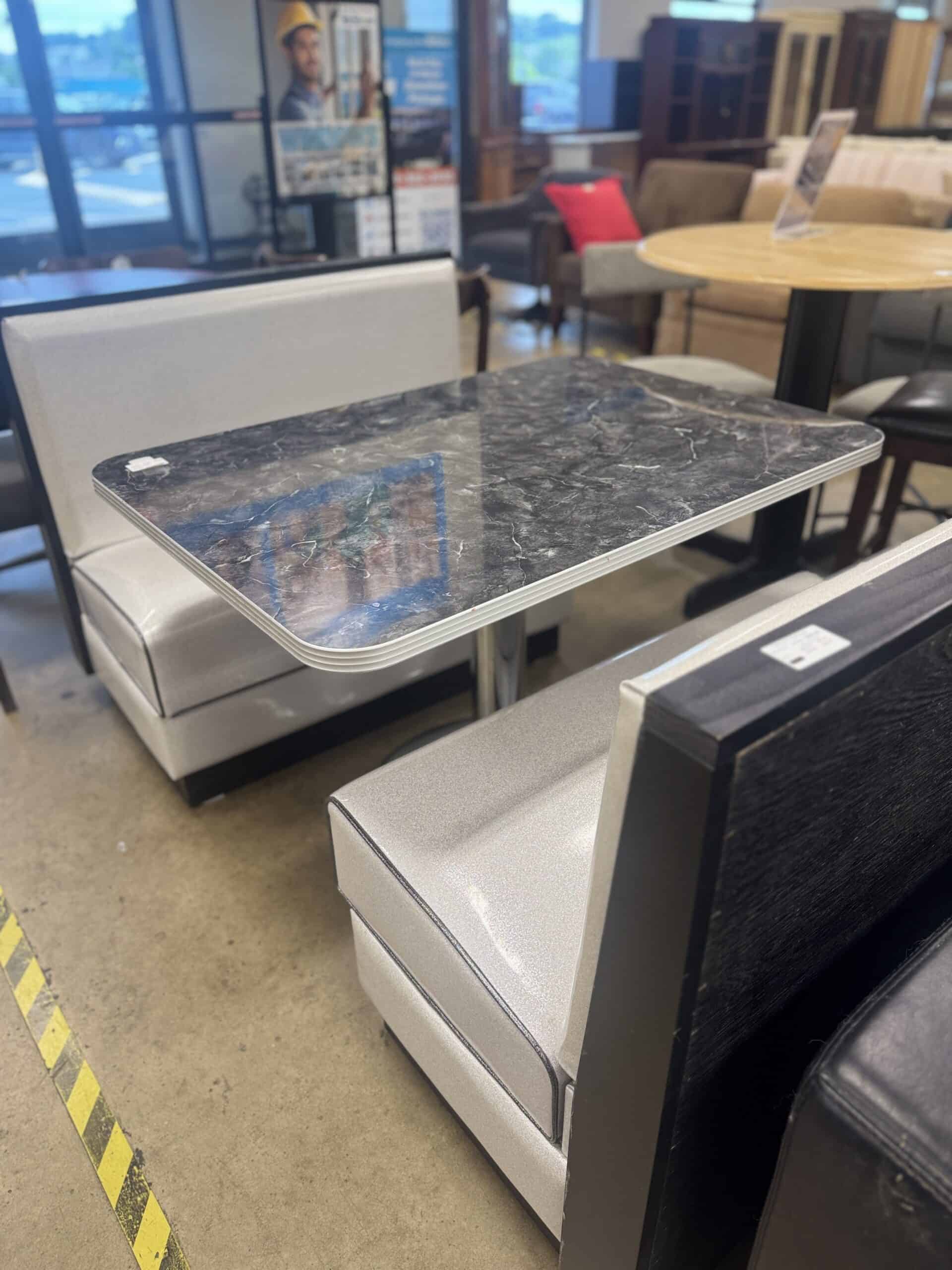 Silver Glitter Booth Dining Set