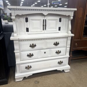 Vintage White Armoire Chest