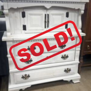 Vintage White Armoire Chest