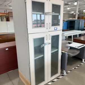 Metal Storage Cabinet with Glass Doors