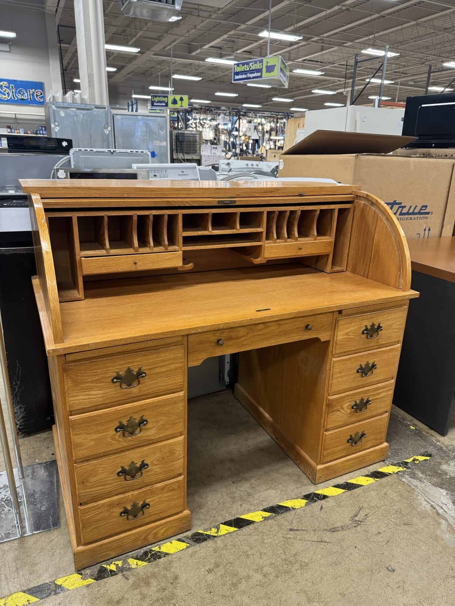 Oak Roll-Top Desk