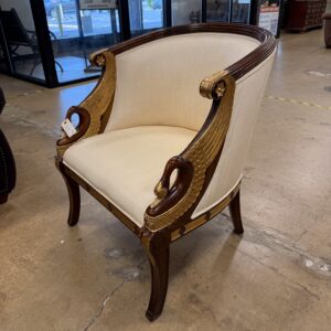 Empire-Style Swan Arm Accent Chair
