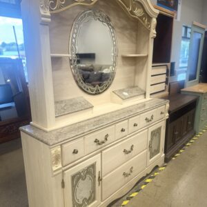 Vintage-Style Dresser with Hutch