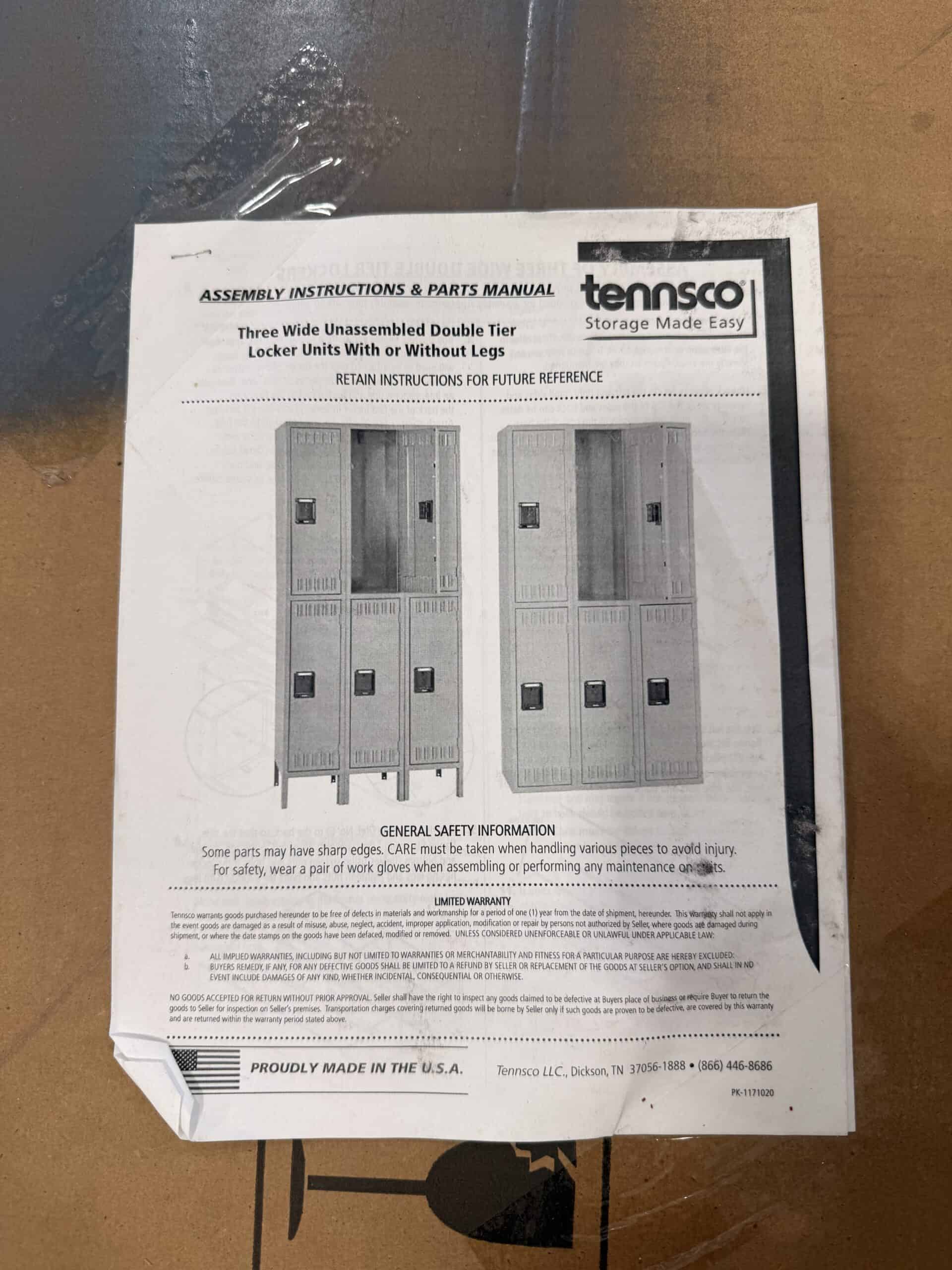 Tennsco Double-Tier Locker Units